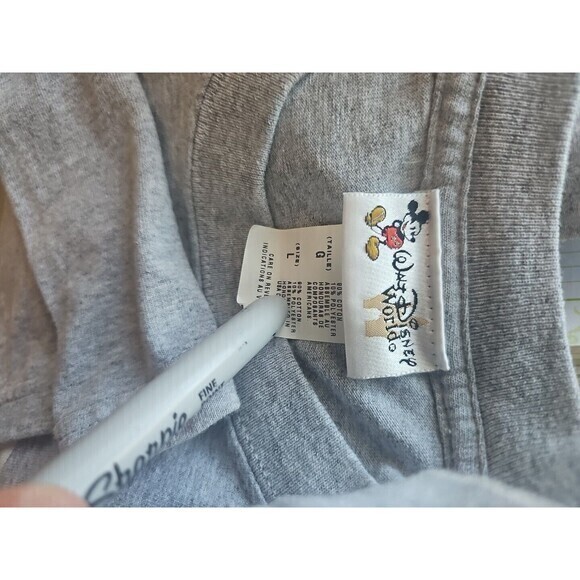 Mickey Mouse VTG Lg T-shirt Walt Disney World Tag Black‎ & White Mickey Graphic - Picture 5 of 5